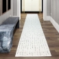 Preview: Wohnzimmerteppich Schlafzimmer Teppich Strich Muster weich creme mit grauen Streifen