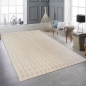 Preview: Wohnzimmer-teppich kuschelig weich antirutsch mit besonderer Bubbleform in Beige