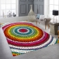 Preview: Teppich modern Wohnzimmer Teppich Regenbogen bunt