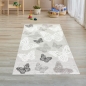 Preview: Teppich Kinderzimmer Babyzimmer Schmetterlingsmuster 3d-Effekt Creme