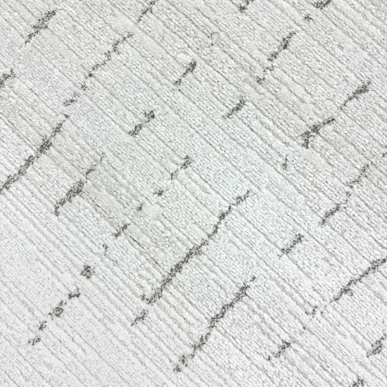 Wohnzimmerteppich Schlafzimmer Teppich Strich Muster weich creme mit grauen Streifen