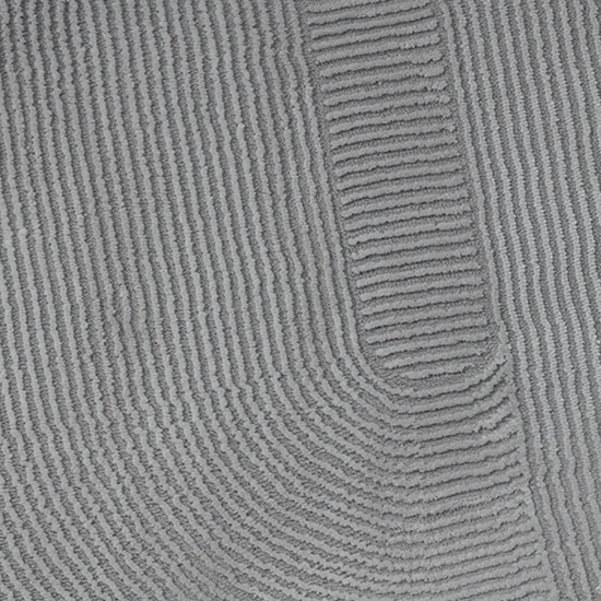 Recycle Teppich mit modernen ovalen Formen liniert in grau