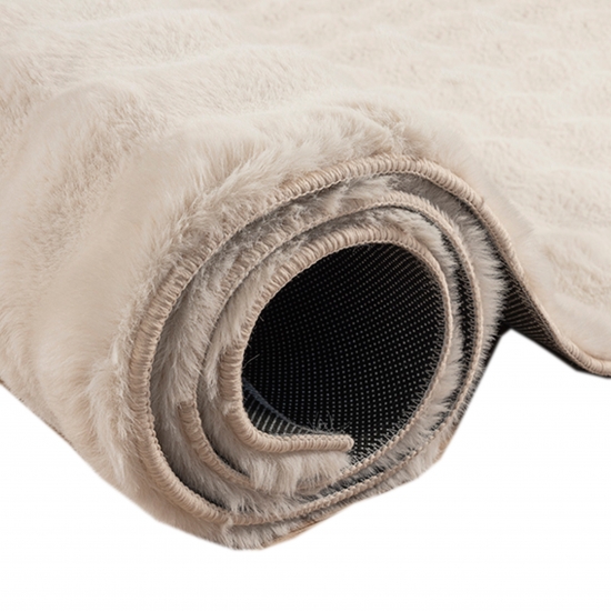 Wohnzimmer-teppich kuschelig weich antirutsch mit besonderer Bubbleform in Beige