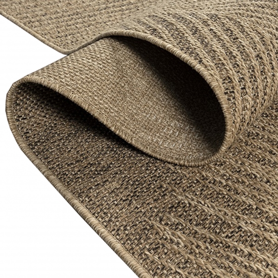 Preview: Hochwertiger In- und Outdoorteppich wetterfest im Blättermuster in Beige Braun Preview: Hochwertiger In- und Outdoorteppich wetterfest im Blättermuster in Beige Braun