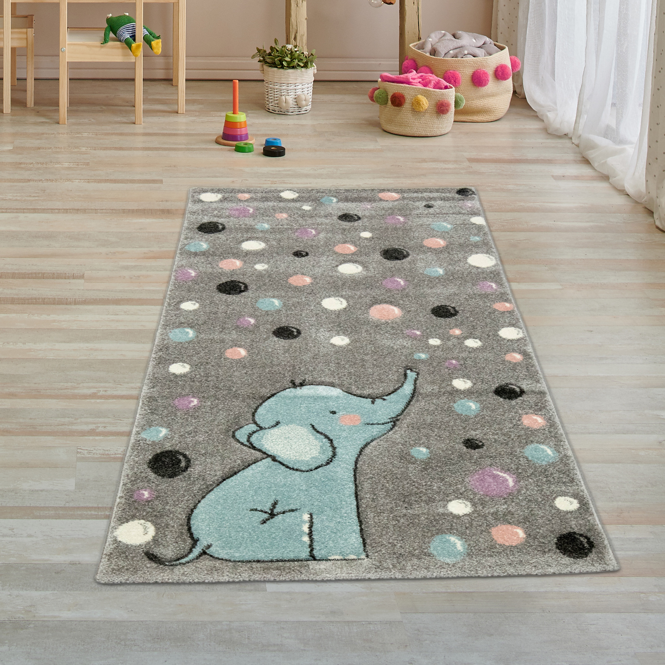 Alfombra cálida con diseño familiar de elefante para niños, alfombra para  niños, guardería, gateo, duradera, antideslizante
