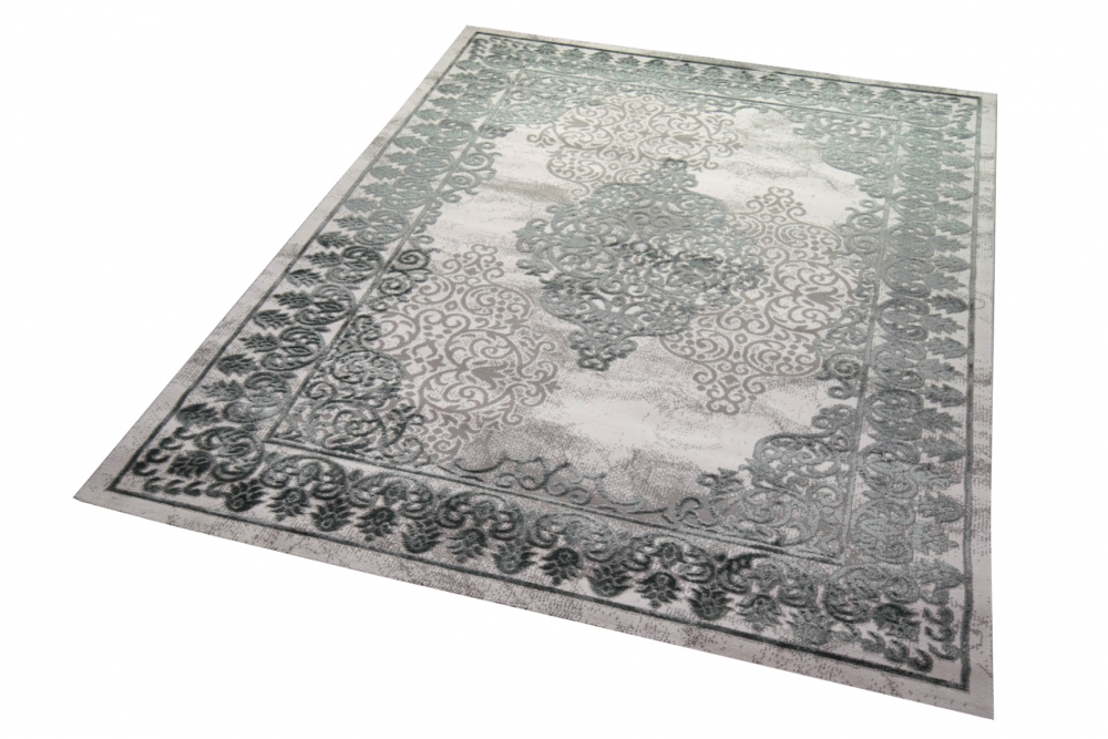 Teppich modern mit Ornamenten Orientteppich in grau