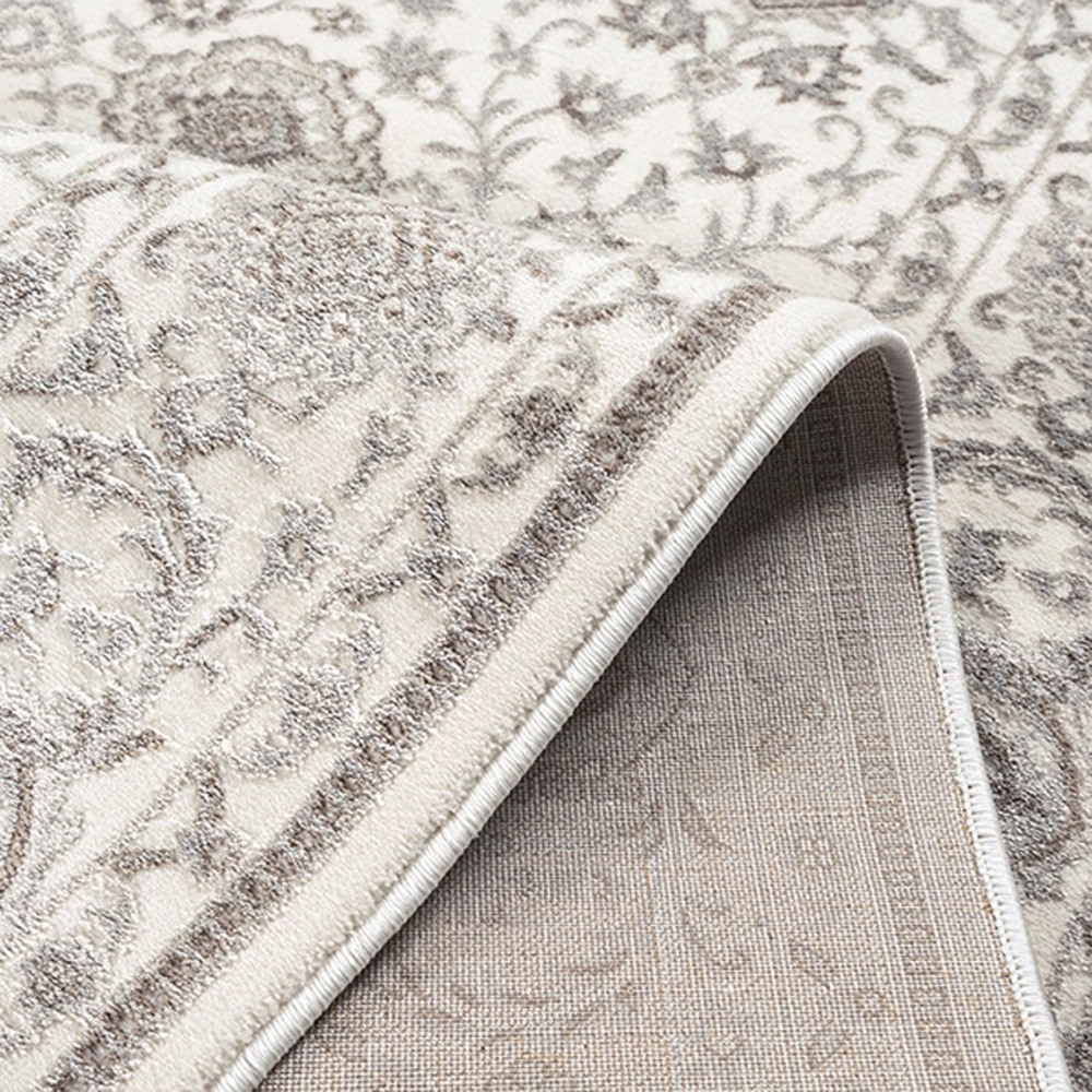 Designer Teppich mit Oriental Muster in Beige