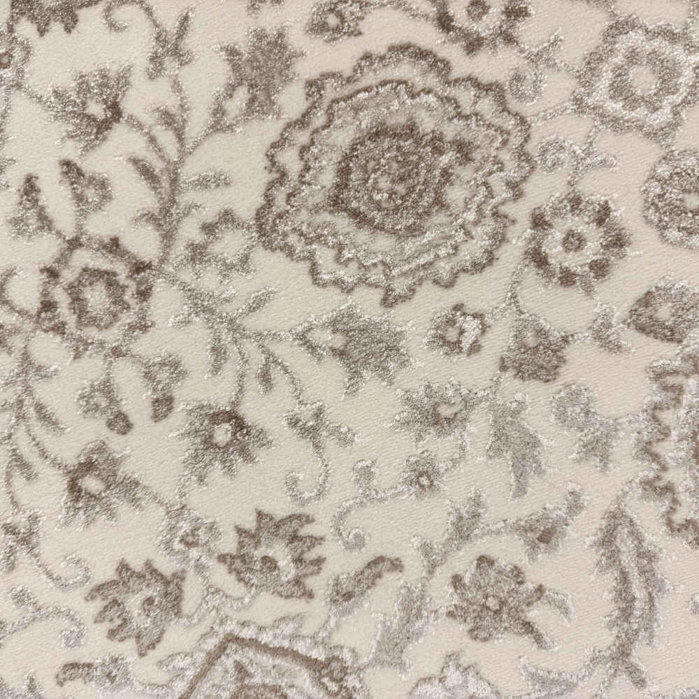 Designer Teppich mit Oriental Muster in Beige