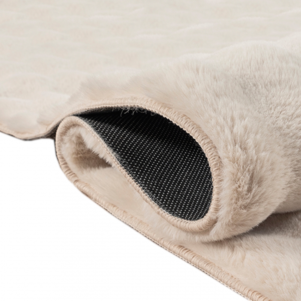 Wohnzimmer-teppich kuschelig weich antirutsch mit besonderer Bubbleform in Beige