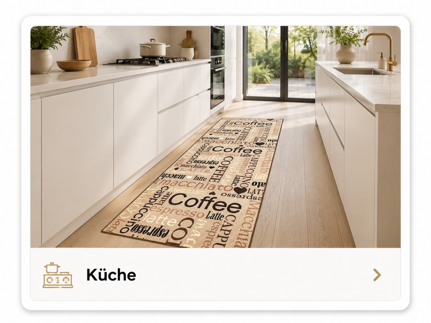 Küche Küchenteppich als Läufer in moderner Küche