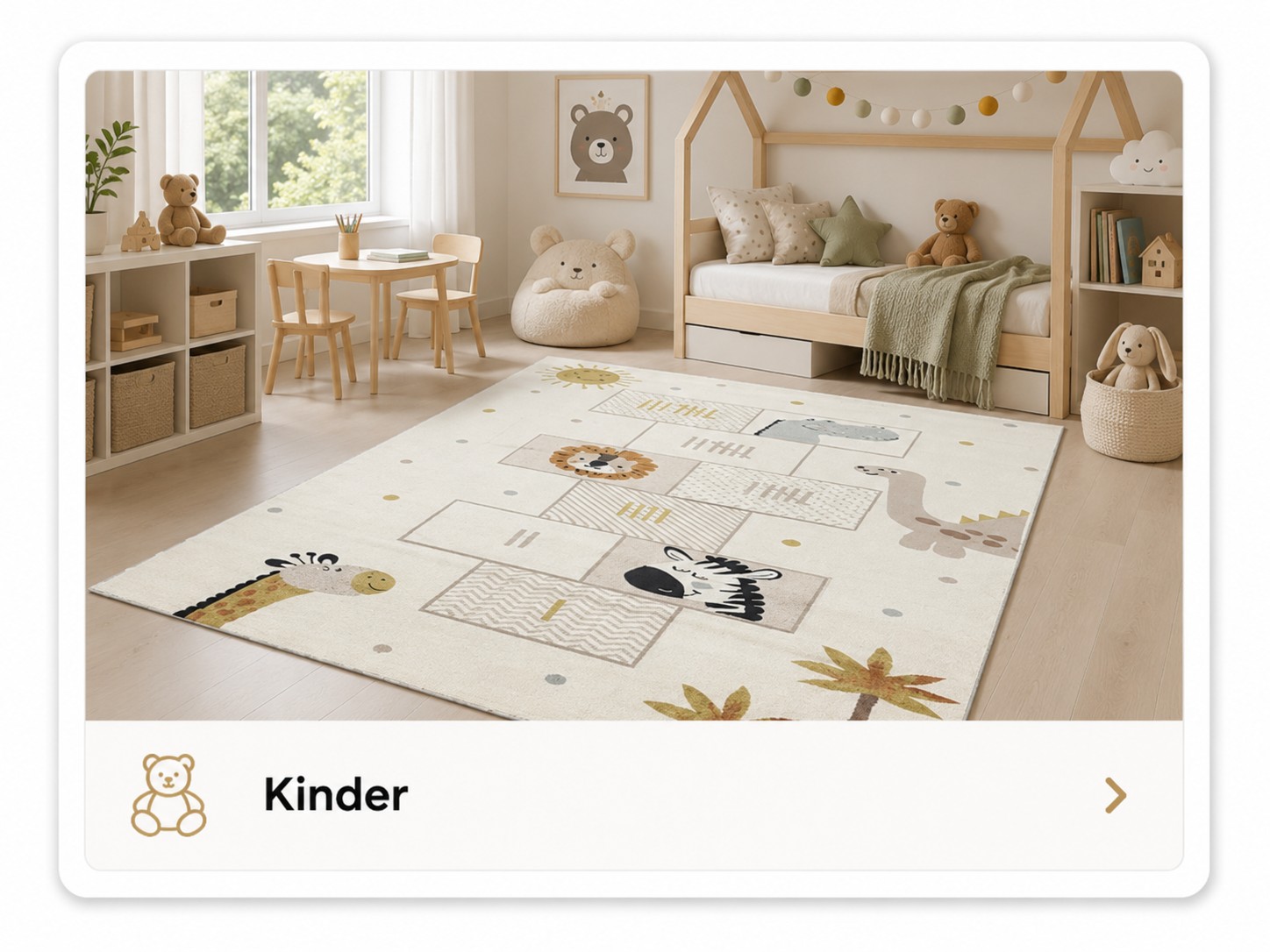 Kinder Kinderteppich im freundlichen Kinderzimmer