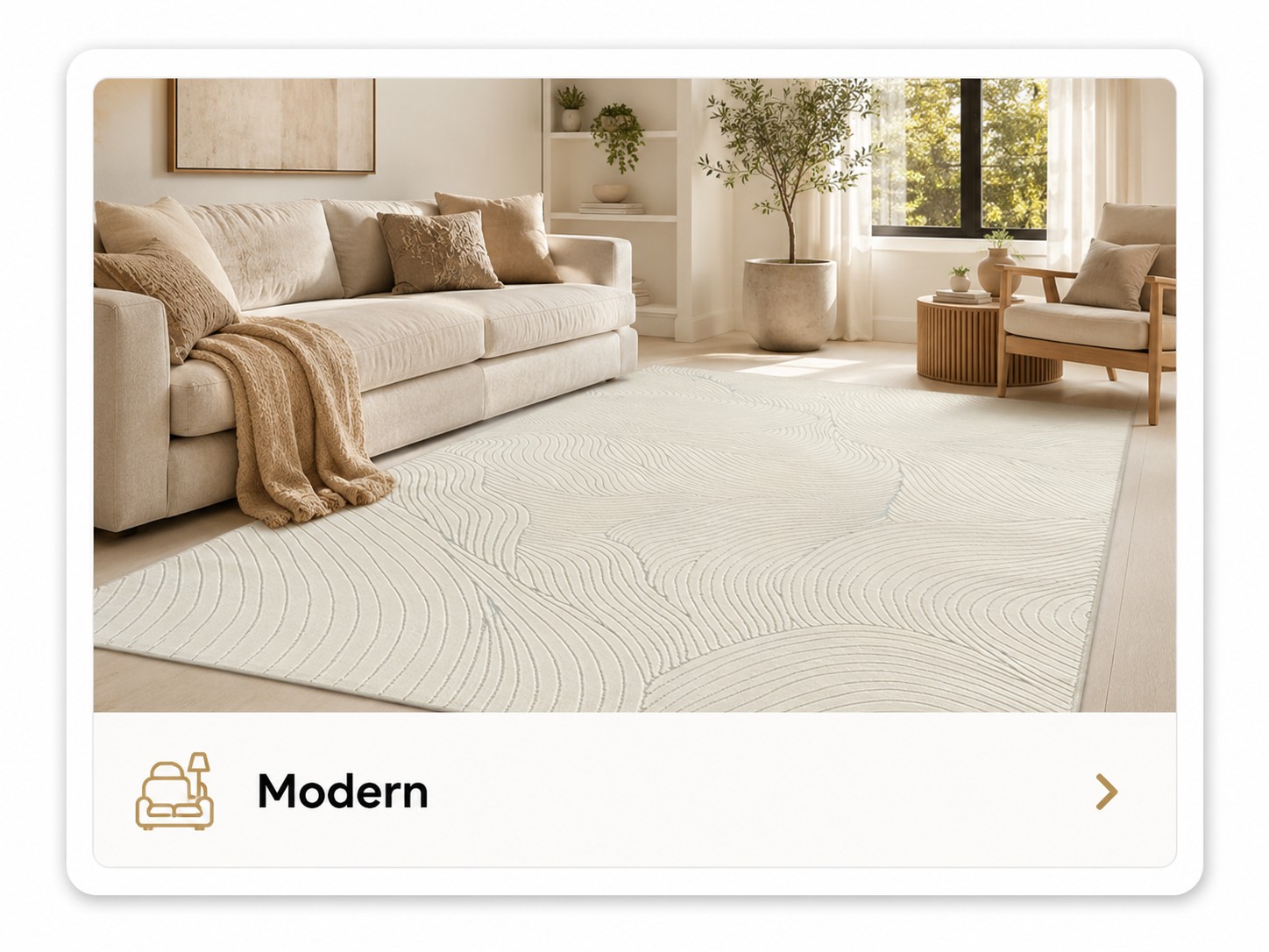 Modern Moderner Teppich in hellem Wohnzimmer
