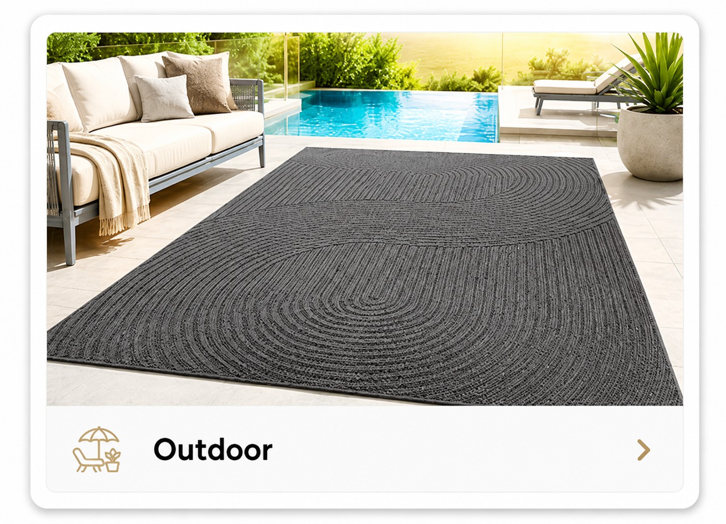 Outdoor Outdoor Teppich auf Terrasse am Pool